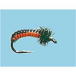 Turrall Juicy Grub Nymphs - Black/Fire - JG01