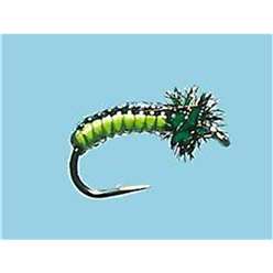 Turrall Juicy Grub Nymphs - Black/Lime - JG02