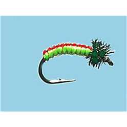 Turrall Juicy Grub Nymphs - Red/Lime - JG06