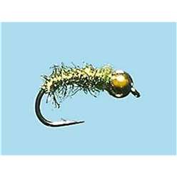 Turrall Goldhead Nymphs - Caddis Worm Flash Olive - BH06